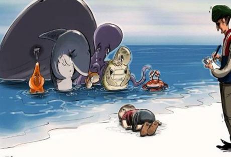 Ντροπή, θλίψη και οργή - Παγκόσμιο σοκ για τον μικρό Αϊλάν - 16 σκίτσα που συγκλονίζουν - Φωτογραφία 1