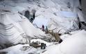 Παγετώνας σκεπασμένος με κουβέρτες, σημείο των καιρών στις Άλπεις