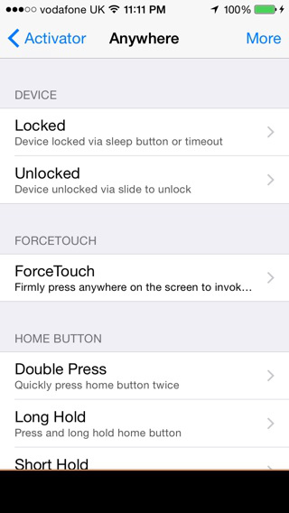 ForceTouchActivator : Cydia twek new free - Φωτογραφία 2