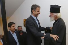 Με τον Αρχιεπίσκοπο Κρήτης συναντήθηκε ο Κυριάκος Μητσοτάκης