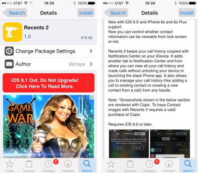 Recents 2 : Cydia tweak new....για να μην ψάχνετε ποιος σας πήρε τηλέφωνο - Φωτογραφία 1