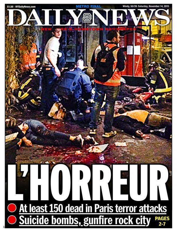 Πόλεμος στο Παρίσι - Τα πρωτοσέλιδα του τρόμου για την αιματηρή νύχτα στην Γαλλία - Φωτογραφία 10