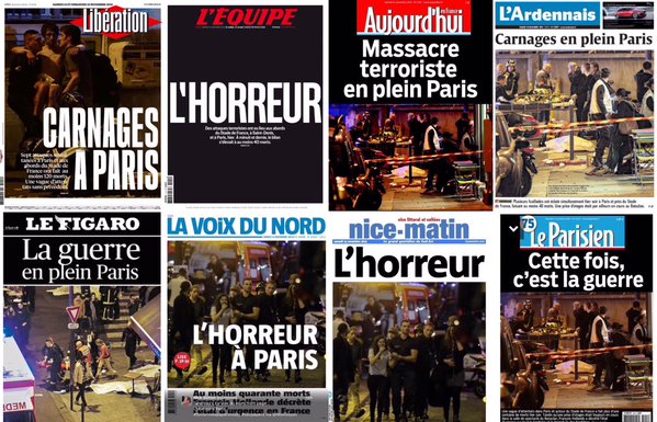 Πόλεμος στο Παρίσι - Τα πρωτοσέλιδα του τρόμου για την αιματηρή νύχτα στην Γαλλία - Φωτογραφία 2