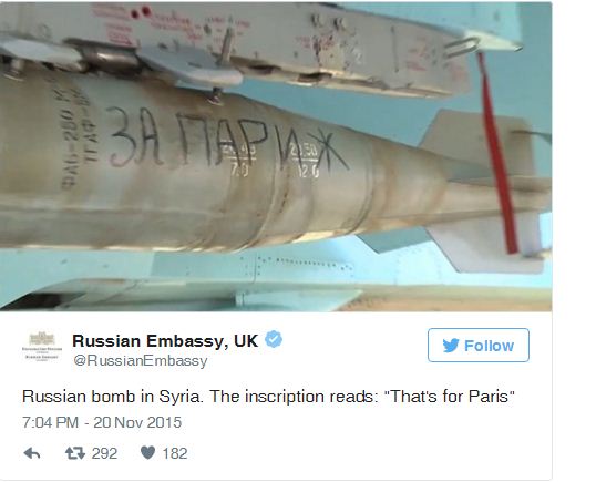 «Αυτό είναι για το Παρίσι»: Το μήνυμα «βόμβα» της Ρωσίας προς τους τζιχαντιστές - Φωτογραφία 2