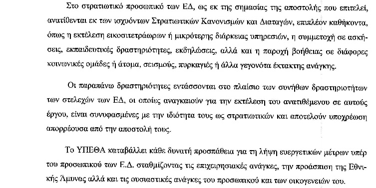 Η ΑΠΑΝΤΗΣΗ ΤΟΥ ΥΠΕΘΑ ΣΤΗΝ ΕΣΠΕ ΗΠΕΙΡΟΥ ΓΙΑ ΤΟ ΩΡΑΡΙΟ ΕΡΓΑΣΙΑΣ ΤΩΝ ΣΤΡΑΤΙΩΤΙΚΩΝ - Φωτογραφία 3