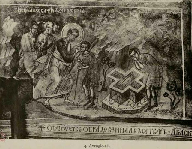 7527 - Η μνημειακή ζωγραφική της Μολυβοκκλησιάς (Ιερό Χιλιανδαρινό Κελλί Κοίμησης της Θεοτόκου) φωτογραφημένη, στις αρχές του 20ου αιώνα, από τον Millet Gabriel - Φωτογραφία 10