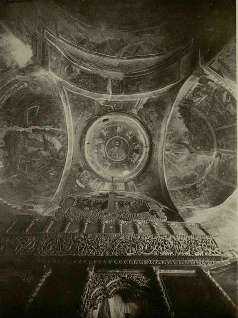 7527 - Η μνημειακή ζωγραφική της Μολυβοκκλησιάς (Ιερό Χιλιανδαρινό Κελλί Κοίμησης της Θεοτόκου) φωτογραφημένη, στις αρχές του 20ου αιώνα, από τον Millet Gabriel - Φωτογραφία 3