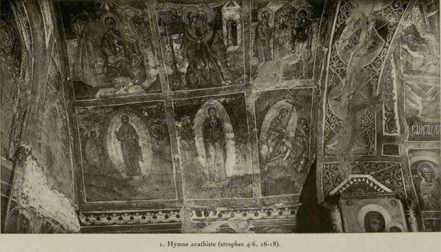 7527 - Η μνημειακή ζωγραφική της Μολυβοκκλησιάς (Ιερό Χιλιανδαρινό Κελλί Κοίμησης της Θεοτόκου) φωτογραφημένη, στις αρχές του 20ου αιώνα, από τον Millet Gabriel - Φωτογραφία 6