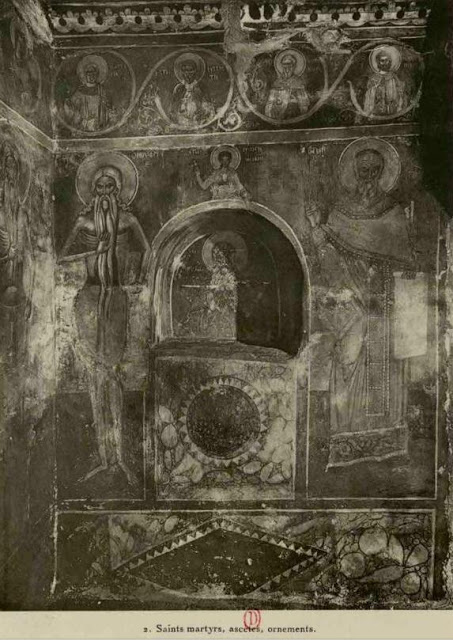 7527 - Η μνημειακή ζωγραφική της Μολυβοκκλησιάς (Ιερό Χιλιανδαρινό Κελλί Κοίμησης της Θεοτόκου) φωτογραφημένη, στις αρχές του 20ου αιώνα, από τον Millet Gabriel - Φωτογραφία 7