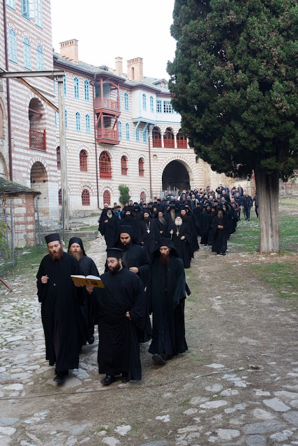 7550 - Φωτογραφίες από την υποδοχή του ηγουμένου Γέροντα Εφραίμ Βατοπαιδινού στην πανηγυρίζουσα Ιερά Μονη Χιλιανδαρίου - Φωτογραφία 13