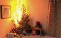 Πόσο εύκολα και γρήγορα μπορεί να καεί το Χριστουγεννιάτικο δέντρο; Η Π.Υ προειδοποιεί