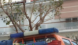 Απίστευτη εικόνα: Επαγγελματικό ΙΧ με φάρο της αστυνομίας στα Τρίκαλα - Φωτογραφία 1