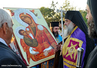 7629 - Αντίγραφο της θαυματουργής εικόνας της Παναγίας Γαλακτοτροφούσας από την Ιερά Μονή Χιλανδαρίου Αγίου Όρους στην Κύπρο - Φωτογραφία 1