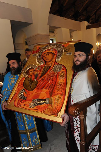 7629 - Αντίγραφο της θαυματουργής εικόνας της Παναγίας Γαλακτοτροφούσας από την Ιερά Μονή Χιλανδαρίου Αγίου Όρους στην Κύπρο - Φωτογραφία 12