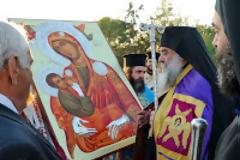 7629 - Αντίγραφο της θαυματουργής εικόνας της Παναγίας Γαλακτοτροφούσας από την Ιερά Μονή Χιλανδαρίου Αγίου Όρους στην Κύπρο