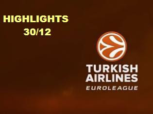 ΤΑ HIGHLIGHTS ΟΛΩΝ ΤΩΝ ΧΘΕΣΙΝΩΝ (30/12) ΑΓΩΝΩΝ ΤΟΥ EUROLEAGUE TOP 16! *VIDEOS* - Φωτογραφία 1
