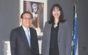 Συνάντηση της Α. Υπουργού κας Ελενας Κουντουρά με τον πρέσβη της Δημοκρατίας της Κορέας