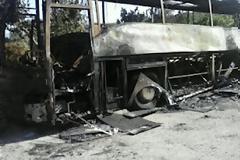 Κάηκε το πούλμαν του Ολυμπιακού