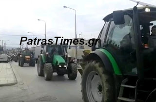 Πάτρα Τώρα: Έφοδος των αγροτών στην πόλη - Απέκλεισαν τη Γ' ΔΟΥ [video] - Φωτογραφία 1