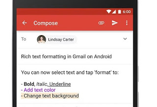 Gmail: Αναβάθμιση για συσκευές Android με προσθήκη Rich Text Formatting - Φωτογραφία 1