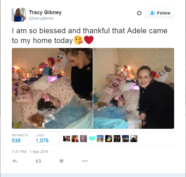 Συγκινεί η Adele: Επισκέφθηκε 12χρονη με εγκεφαλική παράλυση στην Ιρλανδία - Φωτογραφία 2