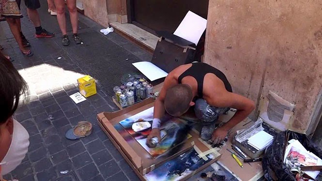 Ένα υπέροχο δημιούργημα από έναν καλλιτέχνη στους δρόμους της Ρώμης [video] - Φωτογραφία 1