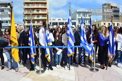 Καταθέσεις στεφάνων στο Άργος από μαθητές για την επέτειο της 25ης Μαρτίου