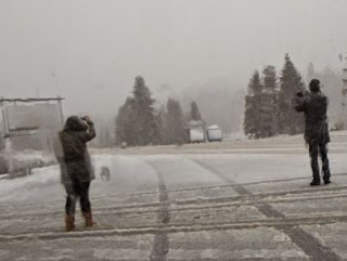Έντονη χιονόπτωση στην Ελάτη και στο Περτούλι Τρικάλων - Φωτογραφία 1