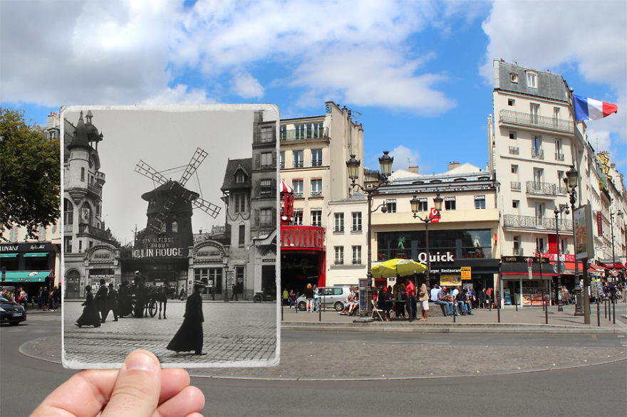 Παλιές & νέες φωτογραφίες του Παρισιού σε μία εικόνα! - Φωτογραφία 12