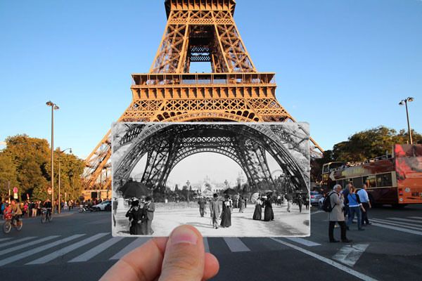 Παλιές & νέες φωτογραφίες του Παρισιού σε μία εικόνα! - Φωτογραφία 2