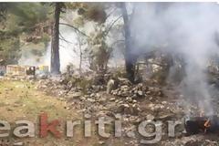 Μεγάλη φωτιά στην Ιεράπετρα απειλεί το δάσος - Αρνήθηκαν την συνδρομή ελικοπτέρου [phptos]