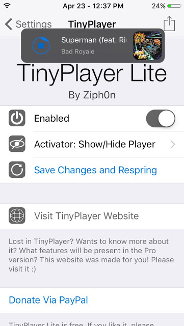 TinyPlayer Lite....Διαθέσιμο από σήμερα δωρεάν στο Cydia - Φωτογραφία 3