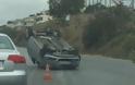 Κρήτη: Έκαναν τούμπα… και προκάλεσαν κυκλοφοριακό κομφούζιο - Φωτογραφία 2