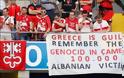Πανό πρόκληση εναντίον της Ελλάδας στον αγώνα της Αλβανίας με την Ελβετία – ΦΩΤΟ