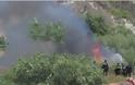 Σε ύφεση η φωτιά στην Κνωσό-Δεκάδες στρέμματα έχουν γίνει… στάχτη [photos]