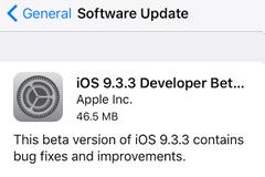 Διαθέσιμη η τρίτη beta του ios 9.3.3 από την Apple