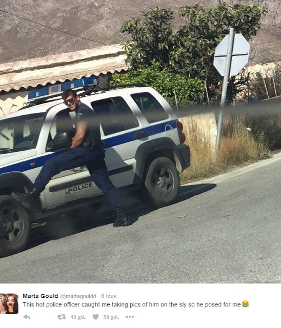 Έλληνας νεαρός αστυνομικός έγινε viral στο twitter με τις... πόζες του [photos] - Φωτογραφία 3