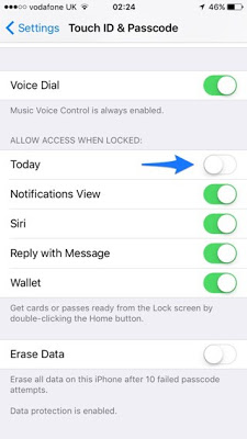 Πώς να απενεργοποιήσετε την πρόσβαση των Widgets στην Lockscreen για iOS 10 - Φωτογραφία 2