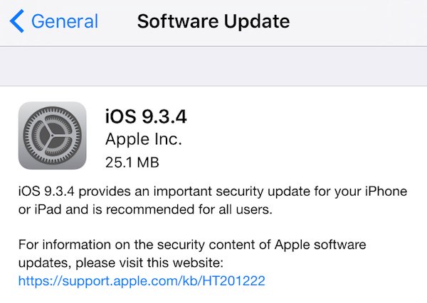 Νέα ενημέρωση από την Apple στο ios 9.3.4 διορθώνει κενό ασφαλείας - Φωτογραφία 4