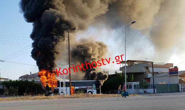 Πανικός στην Κόρινθο! Λεωφορείο πήρε φωτιά εν κινήσει και κάηκε ολοσχερώς - Φωτογραφία 3