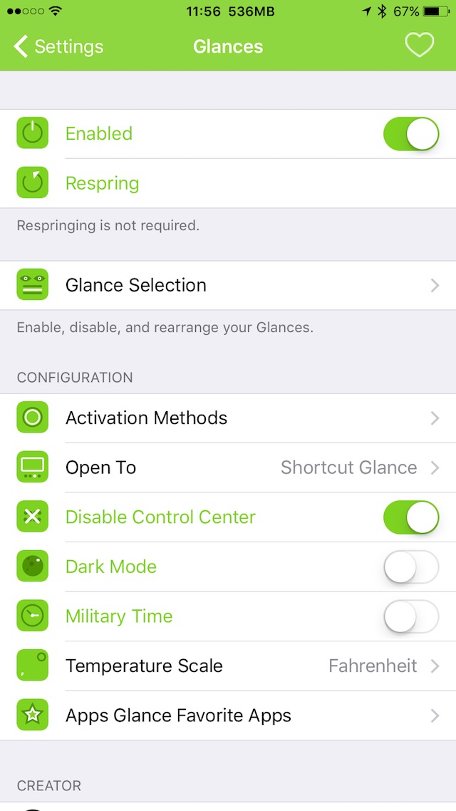 Glances: Cydia tweak new....προσθέστε δυνατότητες στο κέντρο ελέγχου - Φωτογραφία 3