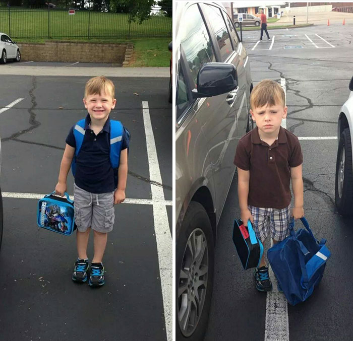 Ξεκαρδιστικές φωτογραφίες παιδιών πριν και μετά την πρώτη μέρα στο σχολείο! - Φωτογραφία 3
