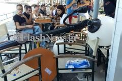 Κολόνα φωτισμού στο Κουμ Καπί έπεσε και τραυμάτισε δύο τουρίστριες [photo]