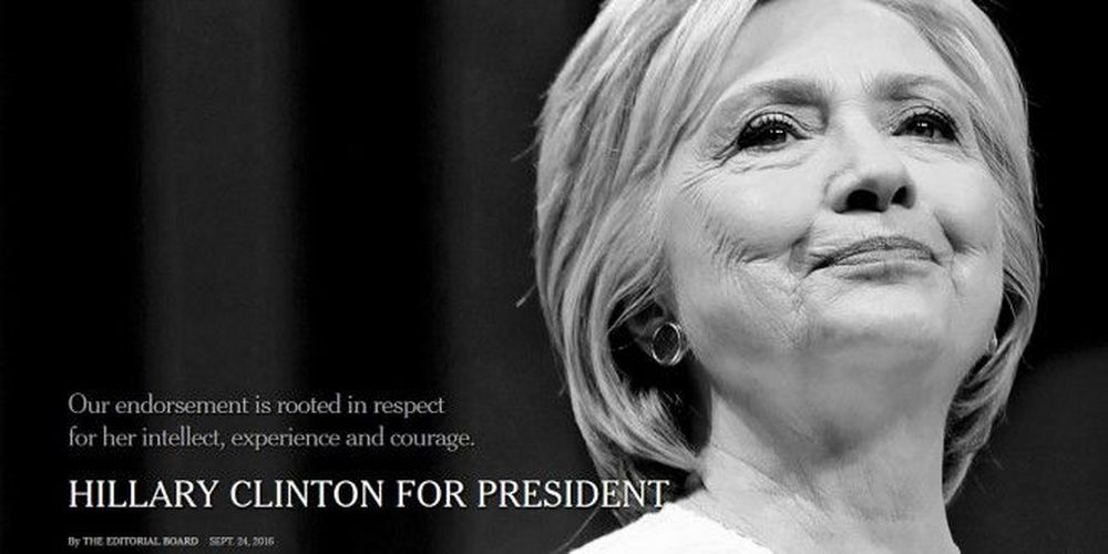 Τη Χίλαρι Κλίντον στηρίζει επίσημα η εφημερίδα New York Times - Φωτογραφία 1