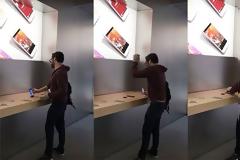 Εξοργισμένος πελάτης της Apple τα έκανε γυαλιά καρφιά στο Apple Store