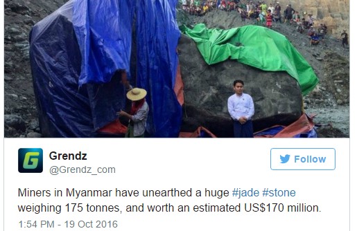 Βράχος από νεφρίτη αξίας 170 εκατομμυρίων δολαρίων βρέθηκε στη Μιανμάρ - Φωτογραφία 2