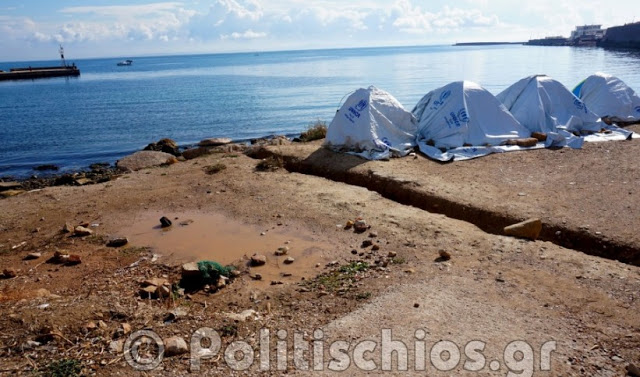 Χίος: Άθλιες συνθήκες διαβίωσης στην καταυλισμό της Σούδας μετά τη νεροποντή - Φωτογραφία 5