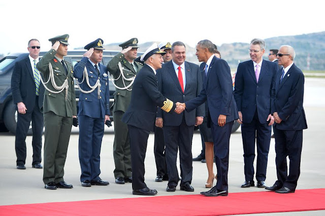 Φωτό από την υποδοχή του Προέδρου των ΗΠΑ Μπαράκ Ομπάμα από τον ΥΕΘΑ Πάνο Καμμένο - Φωτογραφία 4