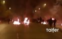 Δρόμοι της φωτιάς το βράδυ στη Θεσσαλονίκη [video]