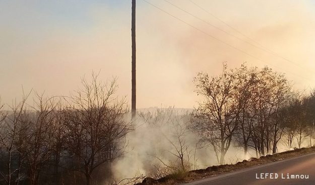 Και πάλι πυρκαγιά στην Λήμνο, πήρε φωτιά μέχρι και κολόνα της ΔΕΗ - Φωτογραφία 4